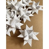 10Er-Set Fröbelsterne Weihnachtsdeko/Tischdeko in Buchseiten-Optik Aus Papier Je Ca.6cm von TheOnlyBirdWeLike