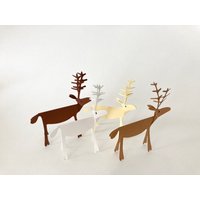 4 Hirsche Aus Papier | Set/Weihnachtsdeko Tischdeko Wohndeko Weihnachtsschmuck von TheOnlyBirdWeLike