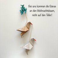 Christbaumschmuck "Weihnachtsgans" Aus Packpapier Ca.11cm -Bei Uns Kommt Die Gans An Den Weihnachtsbaum, Nicht Auf Teller von TheOnlyBirdWeLike
