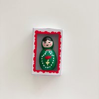 Kleine Holzfigur "Matroschka" in Der Streichholzschachtel | Ca.5cm X 3, 5cm 1, 5cm Groß von TheOnlyBirdWeLike