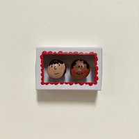 Geschenkidee Freundschaft/Geburtstag Valentinstag Mitbringsel Kleines Nuss-Porträt "Best Friends" in Der Streichholzschachtel von TheOnlyBirdWeLike