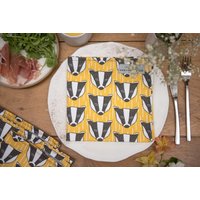 Dachs Print Baumwolle Serviette, Tischwäsche Dachs Print Baumwolle Serviette, Tischwäsche von TheOwleryPrints