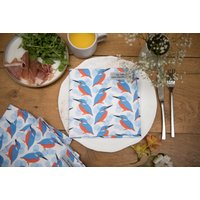 Eisvogel Druck Serviette, Baumwollservietten, Tischplatte, Geschirr, Bedruckte Servietten, Tierdruck, Tischleinen, Vogeldruck, Siebdruck von TheOwleryPrints