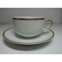 Vintage Ehering Haviland France Porzellan Gold Trim Teetasse Und Untertasse Set von ThePJCompany