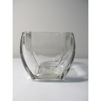 Vintage Libbey Schwerer Würfel Glas Votivvase von ThePJCompany