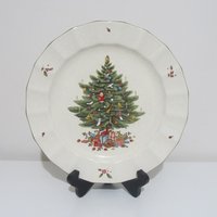 Vintage Mikasa Happy Holidays Weihnachtsbaum Salatteller Made in Japan von ThePJCompany
