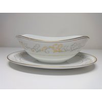 Vintage Porzellan Stanwyck Noritake Sauciere Auslaufstücke #5818 Made in Japan 1957-1969 von ThePJCompany