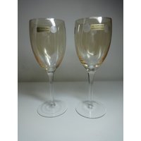 Vintage The Chroma Collection Etched Pink Rose Weingläser Set Von Zwei | 2 von ThePJCompany