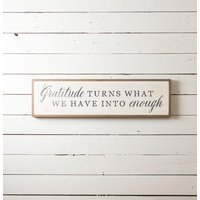 "Wandschild "Gratitude Turns What We Have Into Enough" | Wanddekoration, Bauernhausdekor, Moderner Bauernhof, Fixierer Oberwanddekor von ThePaintedPorchCo