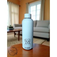 Individuelle Hundeportrait Thermoflasche 500Ml Personalisiertes Weihnachtsgeschenk von ThePaperShedGifts