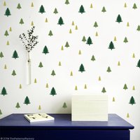 Pine Tree Wandaufkleber Aufkleber Mit Buntem Waldmuster von ThePatternsFactory