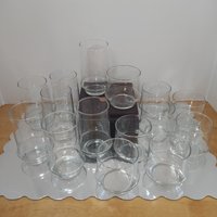 Fünfzehn Klare, Schlichte, 1970Er Jahre Glas Set | 8 Zehn Unzen Und 7 Vierzehn Gläser "Apollo" Muster Von Libbey von ThePeddlersCrow