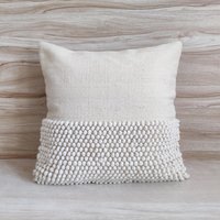 Elfenbein/Off White Chunky Loops Wolle Handwebstuhl Gewebt 12x20, 14x20, 16x16, 18x18, 20x20 Zoll Dekorativer Kissenbezug von ThePerfectCraftman