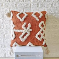 Grau Gestickte Getuftet Texturierte 100% Rohbaumwolle Handgefärbt 18x18, 20x20, 22x22, 24x24 Zoll Dekorativer Boho Dekokissenbezug von ThePerfectCraftman