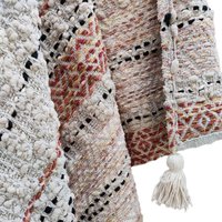 Handwebstuhl Gewebte Baumwolle Acryl Chenille Grau & Mehrfarbig Boho Decken Dekorative 54x64 Super Weiche Chunky Wirft von ThePerfectCraftman