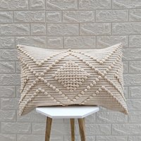 Naturweißes Elfenbein | Off White Hand Loom Woven 100% Strukturierte Baumwolle 16x24 Zoll Dekorative Kissenbezug Handgemachter Boho Dekokissenbezug von ThePerfectCraftman