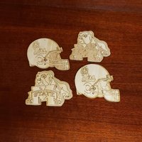 2 Haus Geteilte Holz Team Logos Lasergeschnitten Und Graviert | Bama-Auburn Ole Fräulein St Schulteam Maskottchen 3D Hängende Holzornamente von ThePetrifliedWood