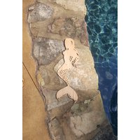 Meerjungfrau Laser Geschnitten Holz Wandkunst | Einweihungsgeschenk Strand Küstendekor Bastelprojekt 19x8 Silhouette Personalisiert von ThePetrifliedWood