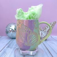 Regenbogen Ombré Schmetterling 16-Unzen-Becher, Handgemachter Keramikbecher, Keramik-Keramik-Becher, Steinzeugbecher, Großer Kaffeebecher von ThePinkPotters