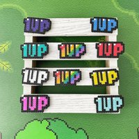 1Up 1Up Pixel Art Magnet | Extra Lebts Kunst Videospiel Dekor Zocker Geschenk Videospielkunst Nerdiges Sammler Geek von ThePixelHippie