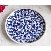 Blauer Dessertteller Aus Keramik Von Boleslawiec von ThePotteryValley