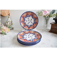 Bunzlauer Keramik 6Er Teller Mit Handgemaltem Blumenschmuck Aus Bunzlau von ThePotteryValley