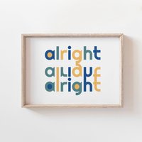 Blau Gelb Grün Wand Kunst Druck - Abstraktes Typografie Poster, Zitat Kunstwerk Für Zuhause Oder Im Wohnheim Dekor von ThePrintProduction