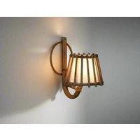 Rattan Pencil Reed Mid-Century Wandlampe, Wandleuchte von TheRattanCo