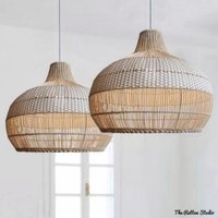 Moderne Handgeflochtene Bambus Pendelleuchte Rattan Weben Küche Wohnzimmer Dekor Pendelleuchten Led Leuchten Vintage Kronleuchter von TheRattanStudio