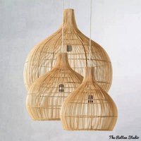 Moderne Handgeflochtene Bambus Pendelleuchte Rattan Weben Küche Wohnzimmer Dekor Pendelleuchten Led Leuchten Vintage Kronleuchter von TheRattanStudio