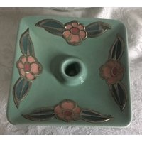 Vintage Beauceware Keramik Kerzenhalter Mit Floral Detail von TheRedCarrotVT