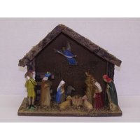 Frühe Kunststoff Krippe Christliche Tischanzeige Live Edge Holz Natur Moos Bedeckte Dach Akzente Weihnachten Ornament Frühe Kunststoff Krippe Christliche Tischanzeige Live Edge Holz Natur Moos Bedeckte Dach Akzente Weihnachten Ornament von TheRenegadeHippy