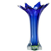 Vintage Mid Century Murano Uranium Xxl Glas Vase Sommerso - Blau Und Grün von TheRickmannGallery