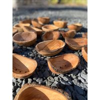 Set Mit 5 Und 10 Rustikalen Seifenschalen | Aus Olivenholz Naturrand-Olivenholz Handgeschnitzte Rustikale Schüssel Handgefertigte Holzschalen von TheRyansWoodworking