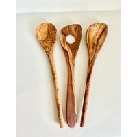 Set Olivenholz Löffel | Risottolöffel, Ineckiger Löffel, Normaler Handgemachte Holzlöffel Rustikale Küche| Einweihungsparty Geschenke von TheRyansWoodworking
