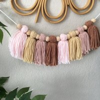 Neutrale Rosa Quasten-Girlande Boho Pink Boho Neutral Blush Blush Rose Wand Mädchenzimmer Deco Neutrale Rosa Quasten-Girlande Boho Pink Boho Neutral Blush Blush Rose Wand Mädchenzimmer Deco von TheSadieMaeShop