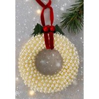 Perlenkranz +Perlenkranz+ Kleiner Adventskranz; Weihnachtsdekor; Tür - Und Fensterkranz von TheSeaShoppe