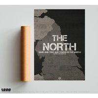 Der Norden Englands Druck - „Dark & True Tender Is The North" Postergröße A2 von TheSenseOfDoubt