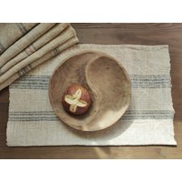 Rustikales Tischset 6Er Set, Rustikale Platzdeckchen Aus Hanf, Blau Rot Gestreift, Platzdeckchen, Tischwäsche, Bauernhaus Deko | Pm001 von TheShabbyHall