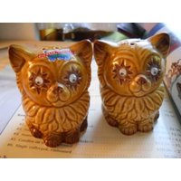 Perlen Augen Katzen Salz Und Pfefferstreuer - Vintage, Sammlerstück von TheShakerShack