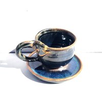 3Er-Set Handgemachte Espressotassen Mit Untertassen von TheShardSide
