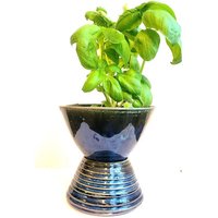 Handgemachter Selbstbewässernder Keramik-Blumentopf | Zweiteiliger Übertopf Mit Wasserreservoir von TheShardSide