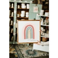 And I Think To Myself..what A Wonderful World Gerahmtes Regenbogen-Holzschild Kinderzimmerdekor Wohnzimmerdekor Esszimmerdekor von TheShedInteriors