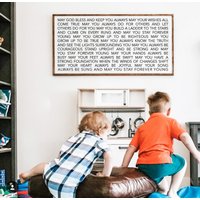 Forever Young May God Bless & Keep You Immer Gerahmtes Holzschild Kinderzimmer Dekor von TheShedInteriors