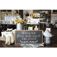 Horizontale Erstaunliche Anmut, Wie Süß Der Ton Gerahmtes Hölzernes Zeichen von TheShedInteriors