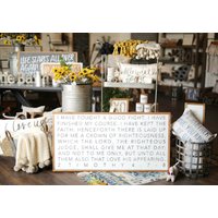 "Ich Habe Einen Guten Kampf Gekämpft, Ich Meinen Kurs Beendet, Den Glauben Behalten 2 Timothy 47-8 Gerahmtes Holzschild." von TheShedInteriors