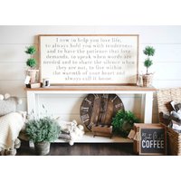 The Vow Movie Zitat - Ich Schwöre, Dass Ich Dir Helfen Werde, Das Leben Zu Lieben Gerahmtes Holzschild von TheShedInteriors