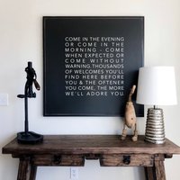 Willkommen Am Abend Oder Morgen Gerahmt Holzschild Wohnzimmer Dekor Eingangsbereich Kamin von TheShedInteriors