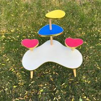 5 Tier Blumenständer Mid Century Modern Minimalist Retro Mcm Bunt Beistelltisch von TheShindiggityShoppe