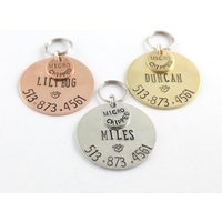 Hundemarke - Katzenmarke Haustier-Identifikation Haustier-Tag-Id Benutzerdefinierte Hundehalsband-Tag Katzenhalsband-Tag Personalisierte Id von TheSilverDiva